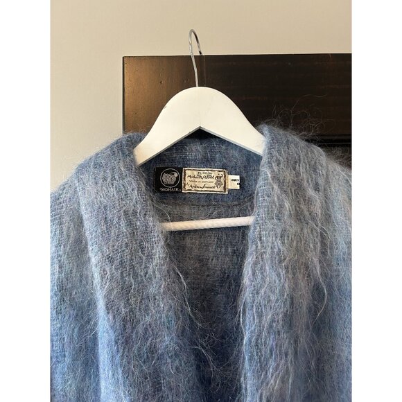Blue Mohair Cardigan One Size - Picture 4 of 8